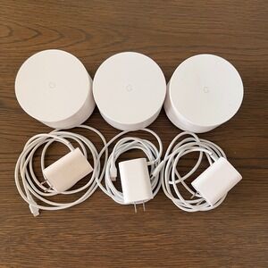 Google Wifi Router 3 Pack Set Model AC-1304 Whole  Mesh Wi-Fi System. Test Good